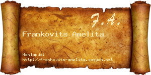 Frankovits Amelita névjegykártya